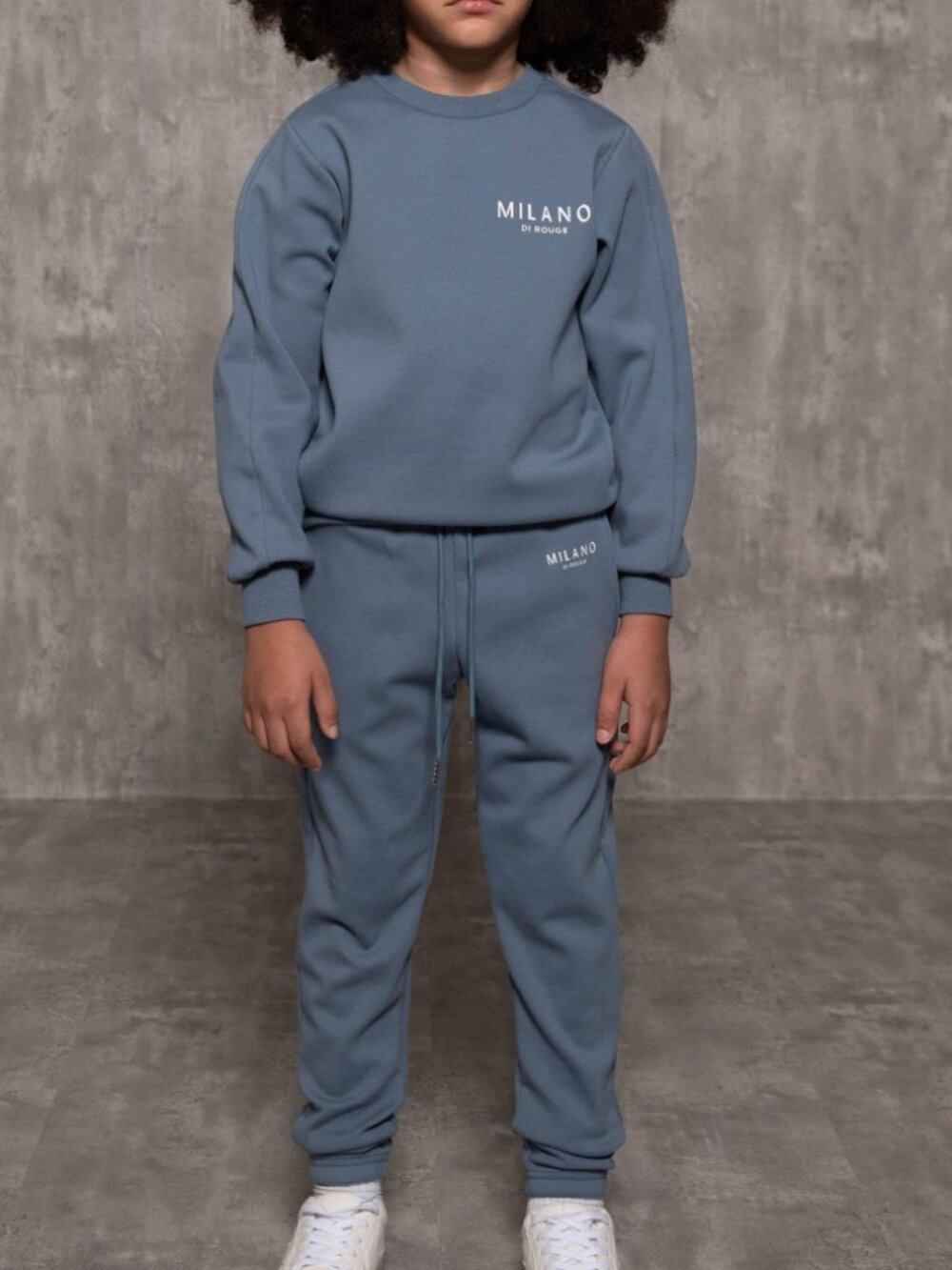 🆕 Milano Di Rouge Kids Lux Lennox Sweatsuit Youth Size S Slate Blue Blue Set